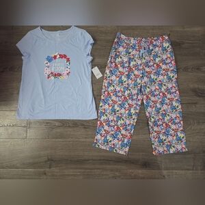 Croft & Barrow Womens " Let Kindness Bloom " Floral Pajama Set Size M NWT